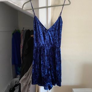Blue velvet romper